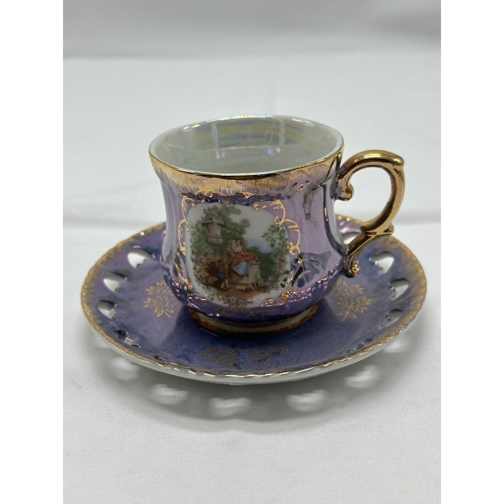 vintage UTC china deep pearl pink hand painted, New Romance made In Japan